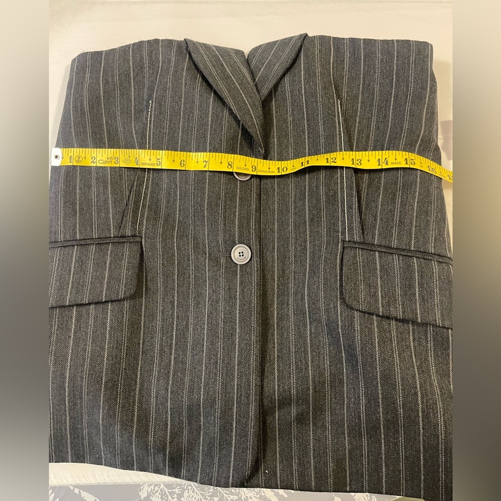 NWOT: SIMKHAI Gray Pinstripe Bustier Strapless Top Size 10 - Picture 6 of 13